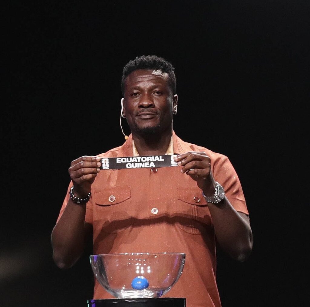 Former Ghana star Asamoah Gyan revealing on of the draws in the 2026 World Cup qualifiers.