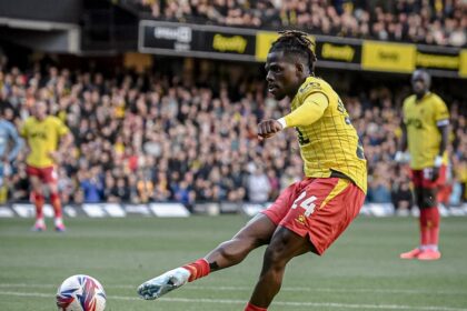 Tom Dele-Bashiru’s 84th-minute penalty helps Watford beat Sunderland 