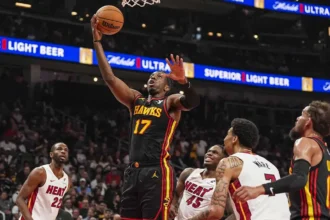 Onyeka Okongwu in action against the the Miami Heat