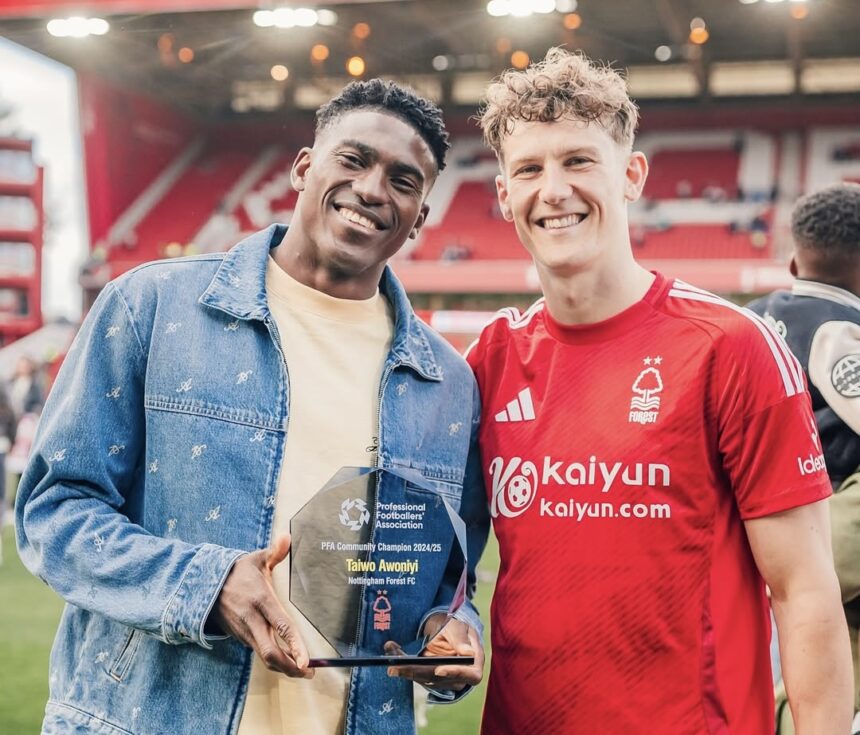 Taiwo Awoniyi named PFA community champion for 2024-25 season