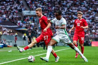 Arokodare scores first international goal as Nigeria draw with Russia