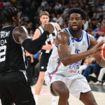 Daniel Oturu of Anadolu Efes in action against Besiktas