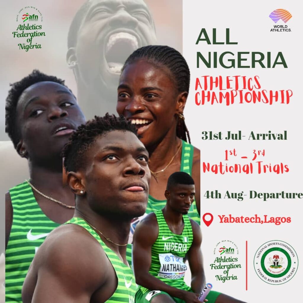 AFN sets World Athletics Championships trials for August 1–3 at Yabatech