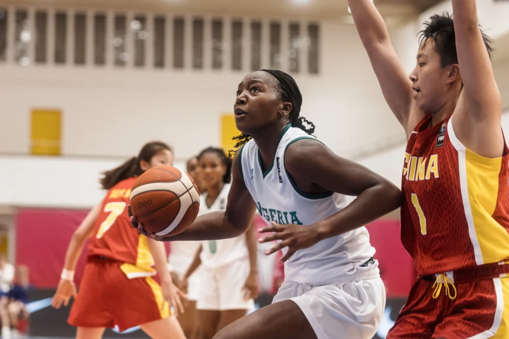 Nora Ezike in action for Nigeria's Junior D'Tigress against China