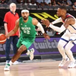 Gabe Vincent (right) in action for Nigeria