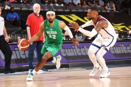 Gabe Vincent (right) in action for Nigeria