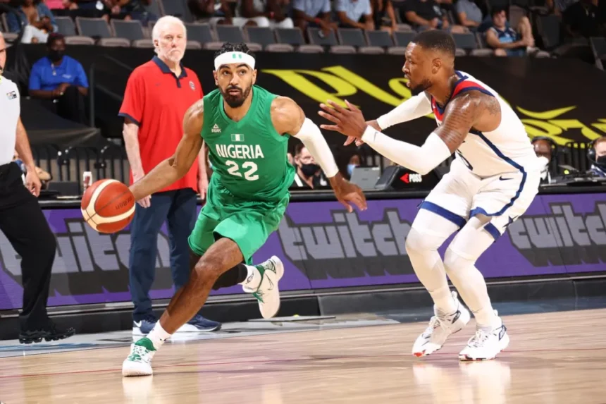 Gabe Vincent (right) in action for Nigeria