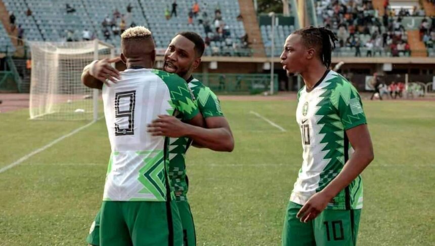 ‘Secure the bag!’ Ighalo tells Osimhen to cash in with Saudi move 37 Odion Ighalo celebrates scoring a goal with Victor Osimhen