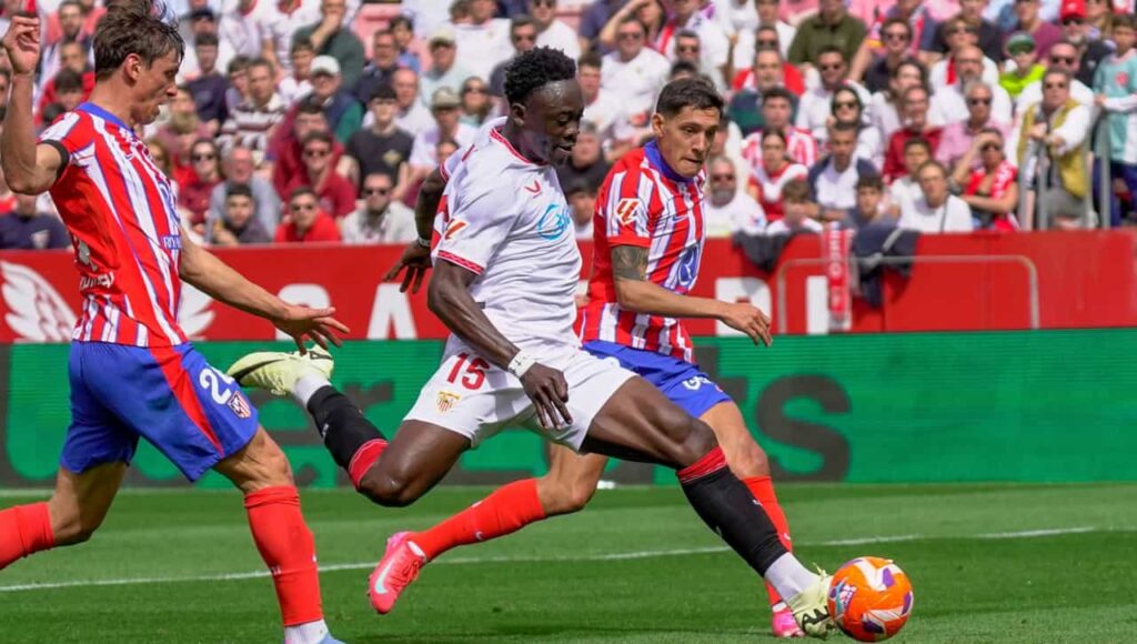 Akor Adams in action for Sevilla