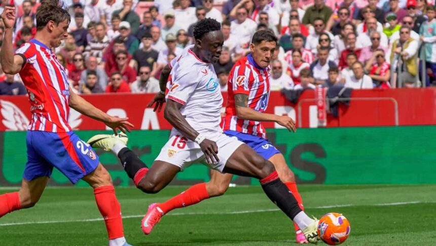 Akor Adams in action for Sevilla