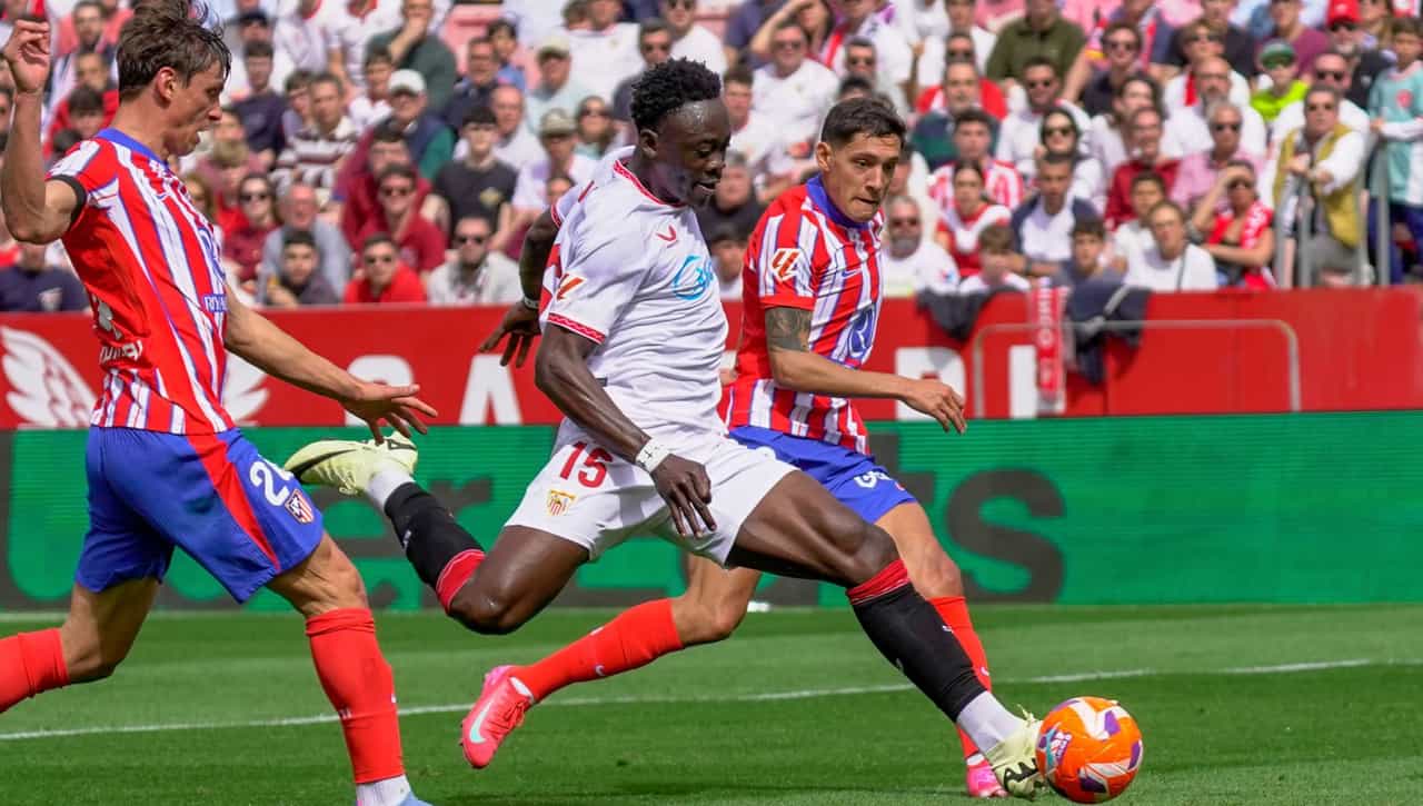 Akor Adams in action for Sevilla