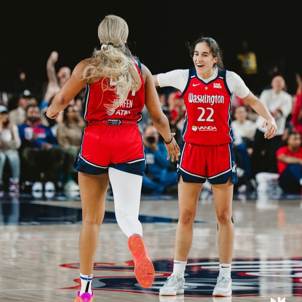 Kiki Iriafen and teammate Sonia Citron