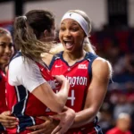 Iriafen posts fourth straight double-double as Mystics down Sparks 95-86