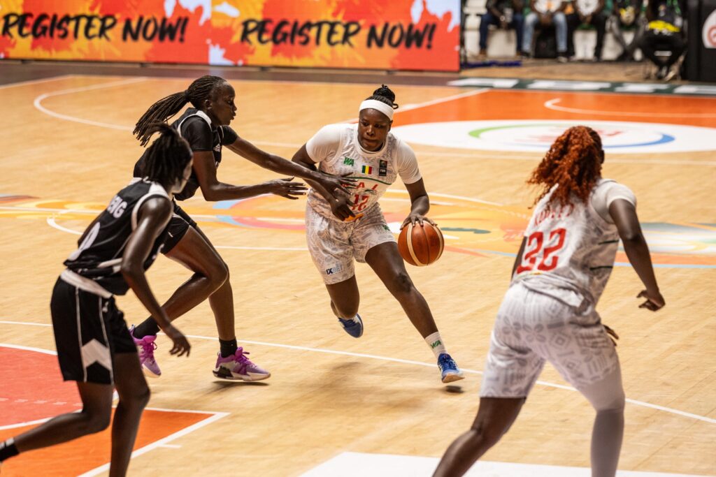 Mali players in action against South Sudan