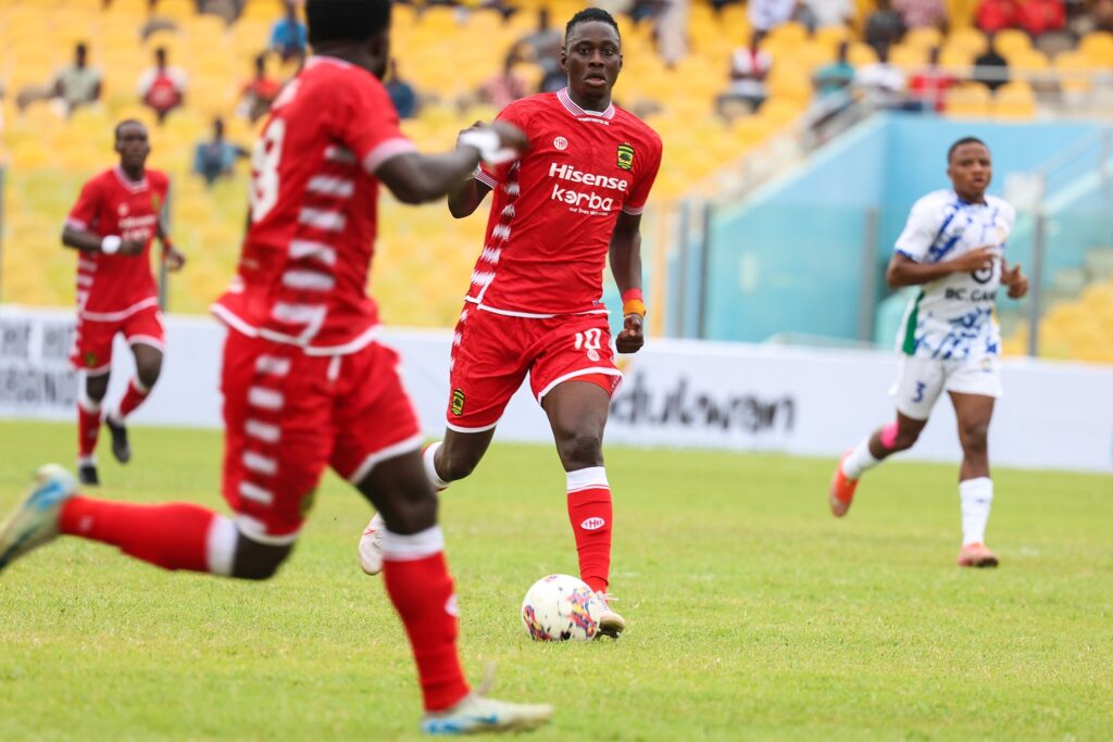 Asante Kotoko's Emmanuel Antwi in action against Kwara United