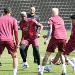 Osimhen in training ahead of Liverpool clash