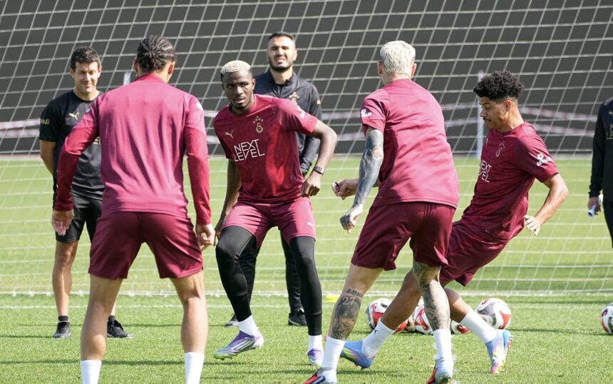Osimhen in training ahead of Liverpool clash