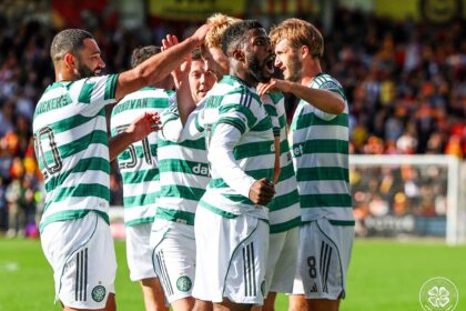 Kelechi Iheanacho celebrates with teammates