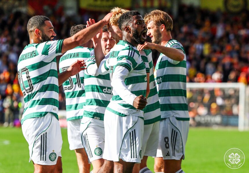 Kelechi Iheanacho celebrates with teammates