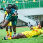 Super Falcons defender Michelle Alozie in action against Benin...Photo: Justina Aniefiok