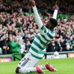 Iheanacho celebrates his goal against Motherwell