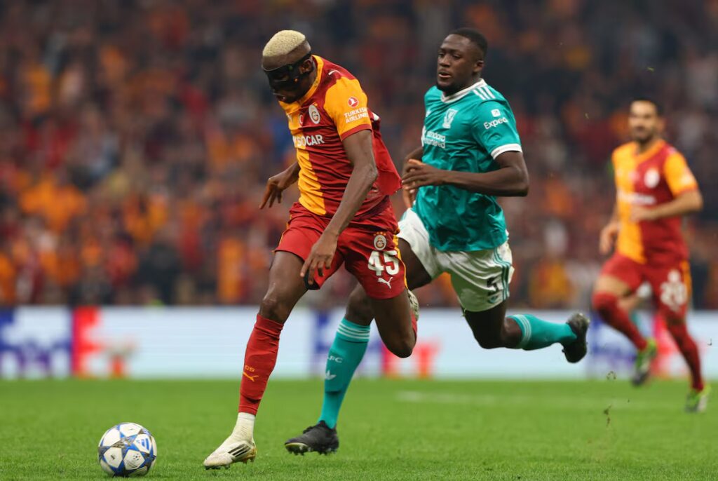 Osimhen in action against Liverpool in the group phase