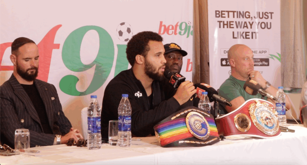 Moses Itauma at the media presentation in Lagos