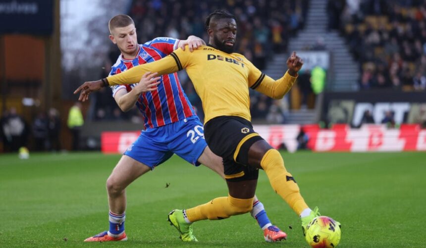 Tolu Arokodare in action against Crystal Palace