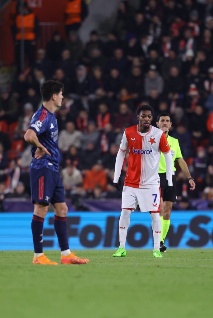 David Moses makes second Champions League start in Slavia Prague’s 3-0 loss to Arsenal 39 David Moses makes second Champions League start in Slavia Prague’s 3-0 loss to Arsenal