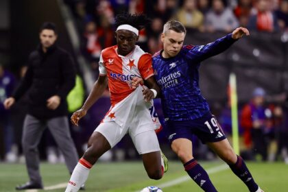David Moses makes second Champions League start in Slavia Prague’s 3-0 loss to Arsenal