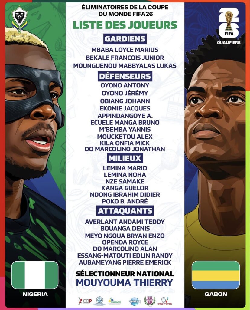 Aubameyang leads Gabon squad for World Cup Playoff clash against Super Eagles