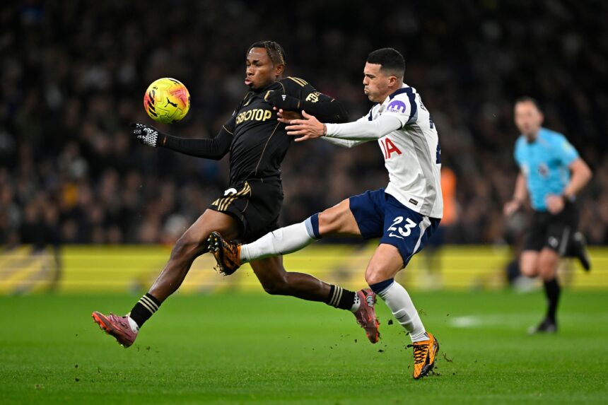 Samuel Chukwueze in action against Tottenham