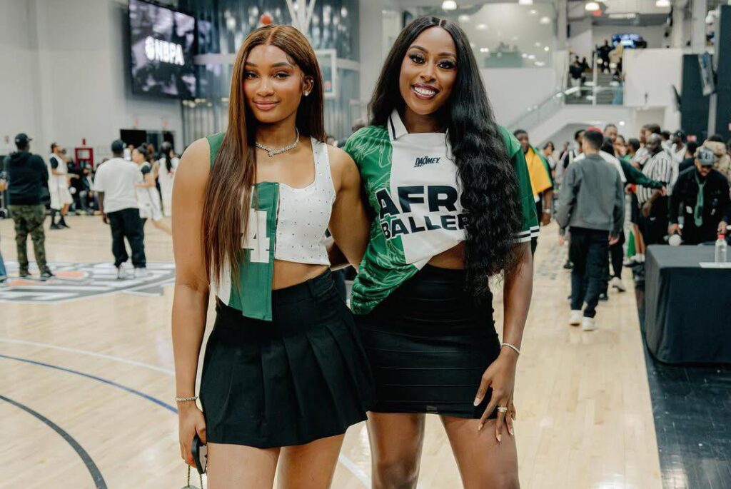 Kiki Iriafen (left) with Chiney Ogwumike