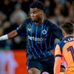 Raphael Onyedika in action against Barcelona
