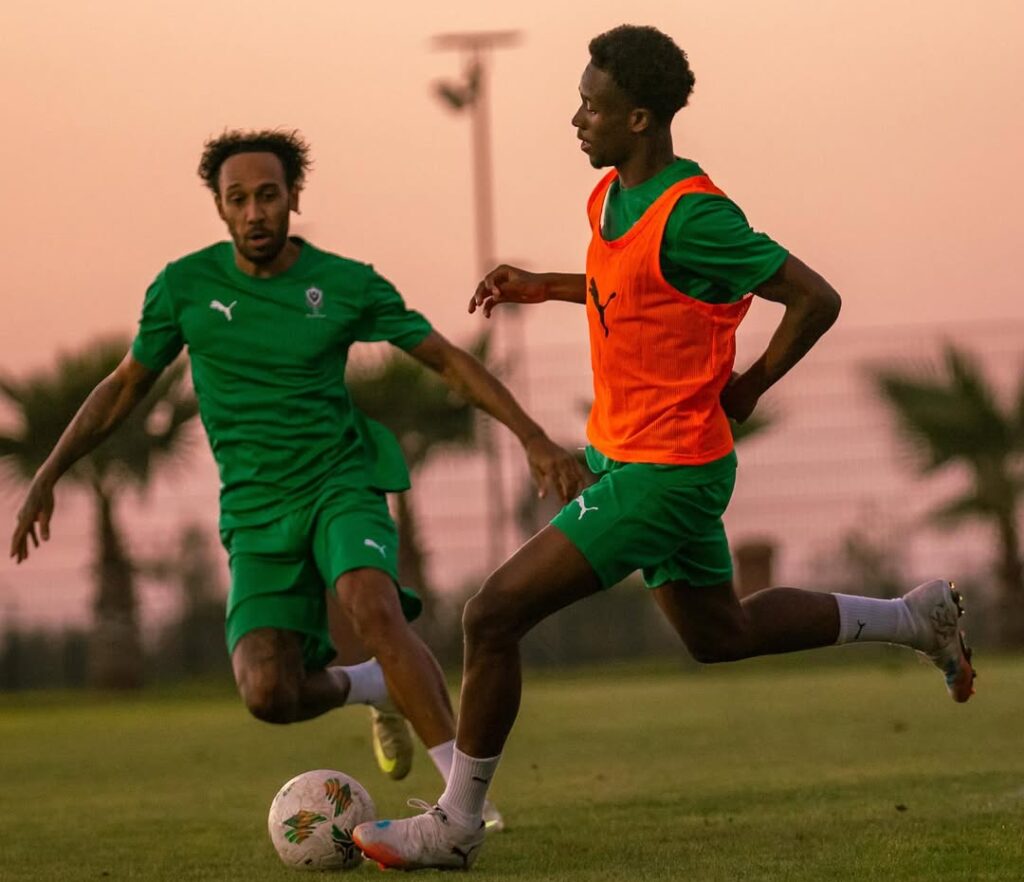 Gabon players in training on Tuesday