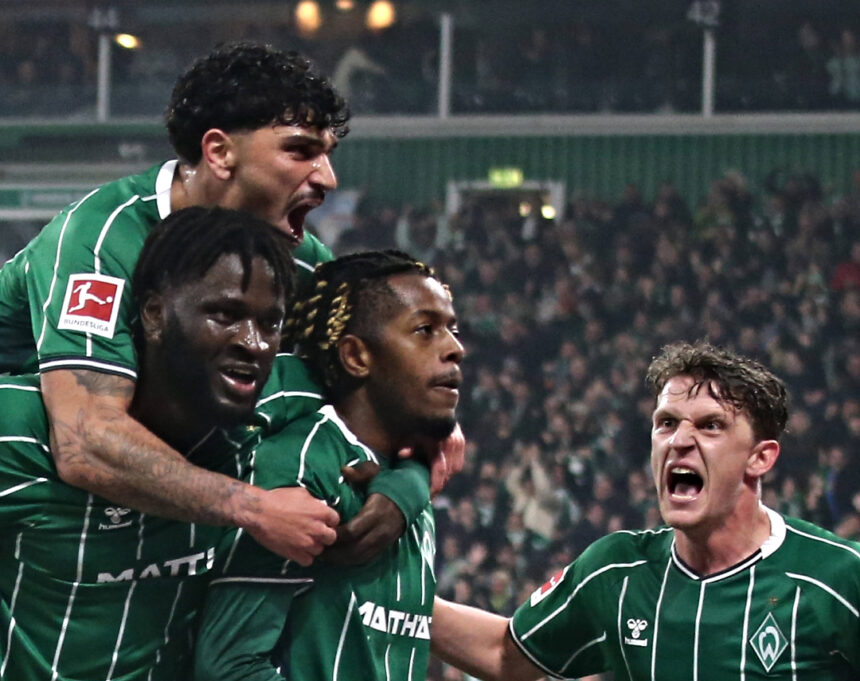 Boniface, Mbangula combine for 94th-minute winner as Bremen edge Wolfsburg