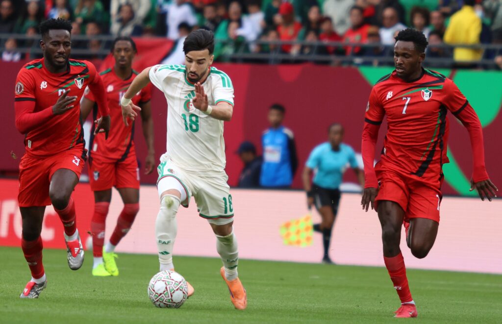 Desert Warriors: Algeria's Mohamed Amoura in action against Sudan