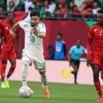Desert Warriors: Algeria's Mohamed Amoura in action against Sudan