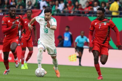 Desert Warriors: Algeria's Mohamed Amoura in action against Sudan