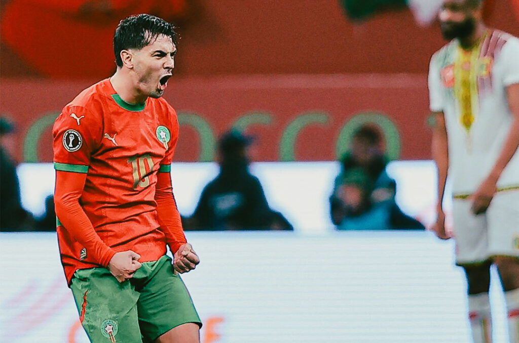 Morocco vs Mali: Brahim Diaz celebrates his goal against Mali