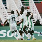Paul Onuachu celebrates his first AFCON goal
