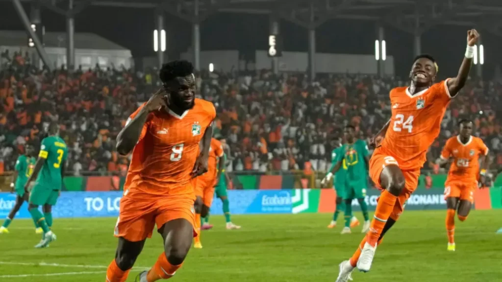 Franck Kessié - 'We're ready to defend our title' 38 Franck Kessie celebrates a goal for Ivory Coast