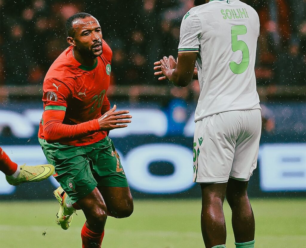 Morocco vs Mali: Morocco's Ayoub El Kaabi celebrating his goal against Comoros