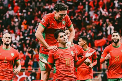 Morocco's Brahim Diaz celebrates a goal