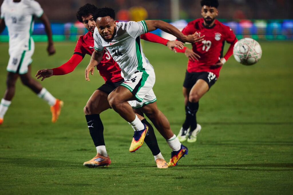 Chidera Ejuke in action against Egypt