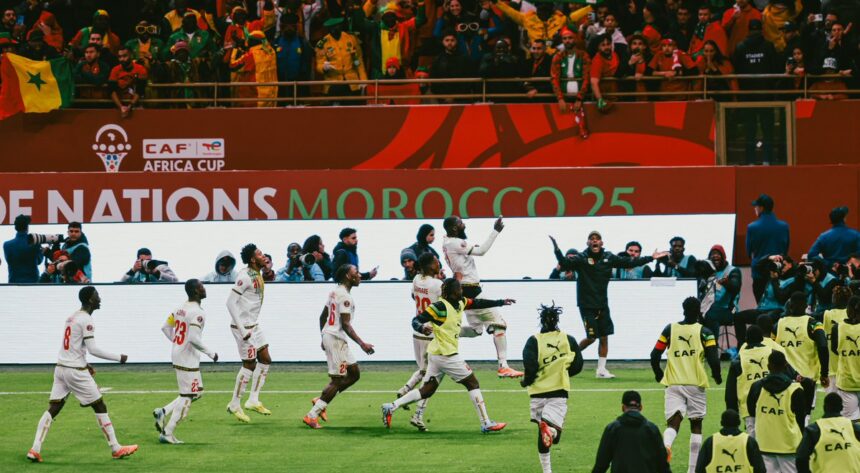 Mali players celebrate their equaliser