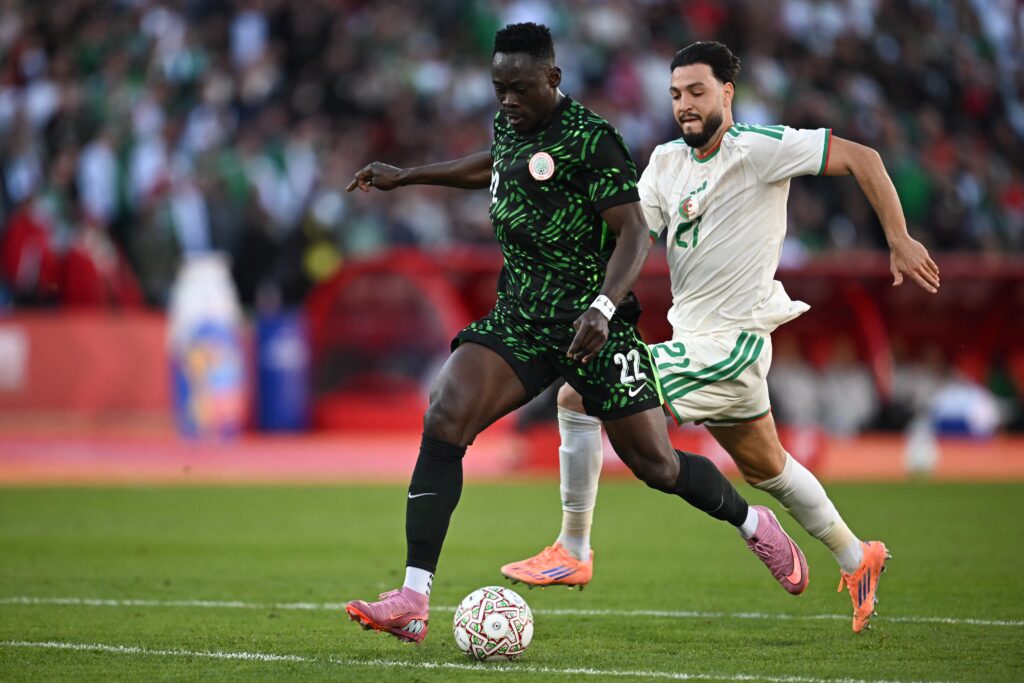 Super Eagles striker Akor Adams in action against Algeria