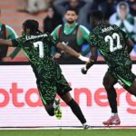 Ademola Lookman celebrating a goal with Akor Adams