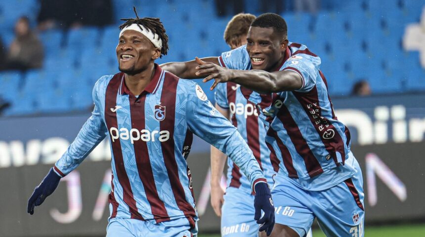 Onuachu (back) celebrates with Chibuike Nwaiwu