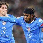 Ademola Lookman (right) celebrates his goal against Real Betis